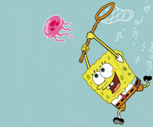 Puzzle SpongeBob προσπαθεί να πιάσει μέδουσα